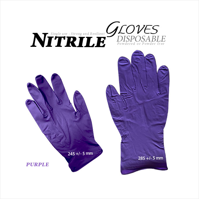 Nitrile Disposable Gloves - Purple Nitrile Disposable Gloves - Purple