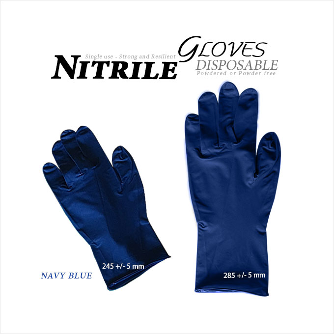 Nitrile Disposable Gloves - Navy Blue Nitrile Disposable Gloves - Navy Blue
