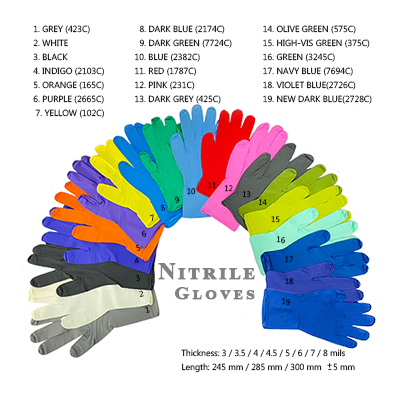 Nitrile Disposable Gloves – available colors