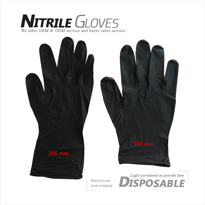 Nitrile Disposable Gloves - Black