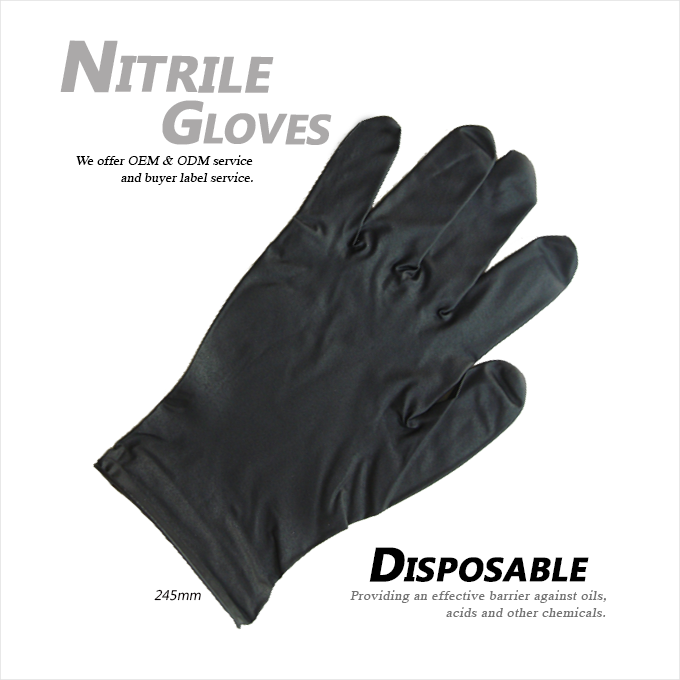 Nitrile Disposable Gloves - Black