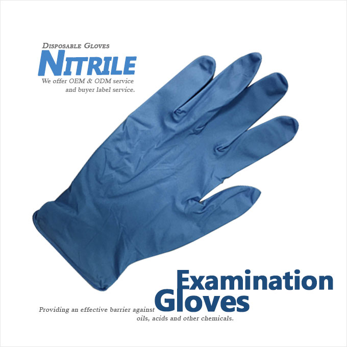 Nitrile Disposable Examination Gloves - Blue